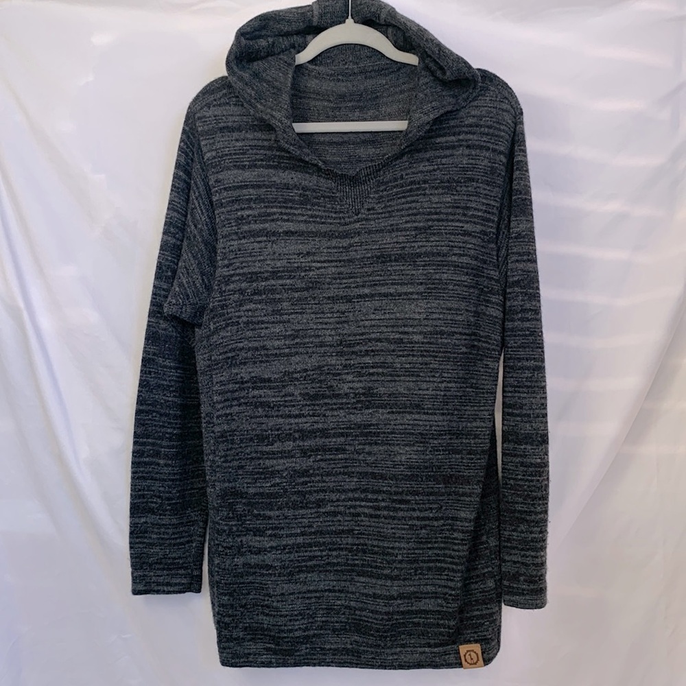 Paka Handmade Royal Alpaca & Recycled Nylon Long Black Sweater Size Medium